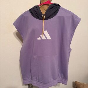 Adidas Men's Woven Sleeveless Basketball Hoodie in Magic Lilac Large